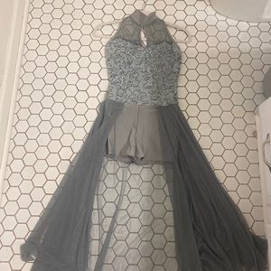 Handmade Gray Sequenced Dance Costume